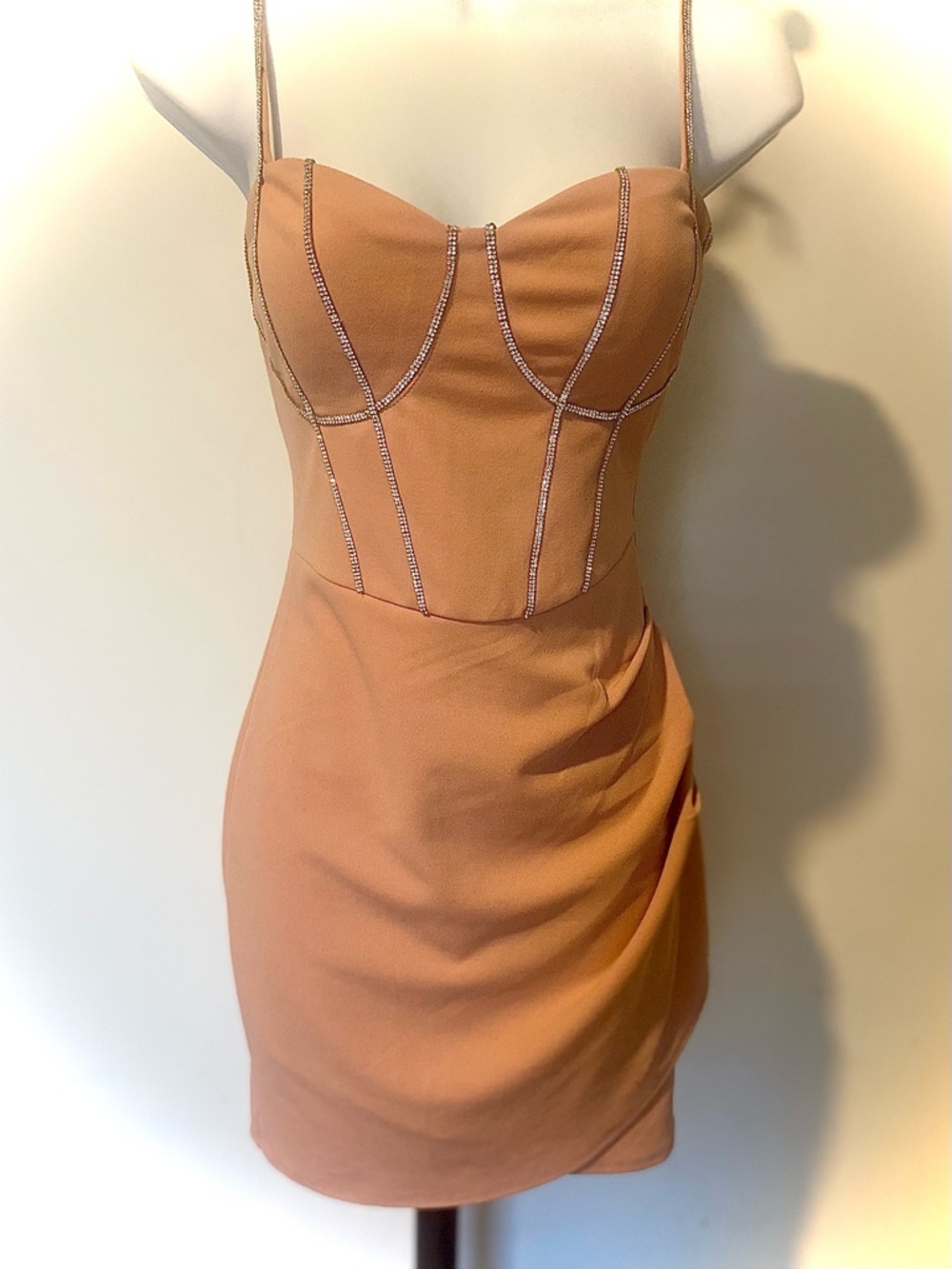 Forever 21 Blush Bustier Mini Dress with Strappy Shoulders